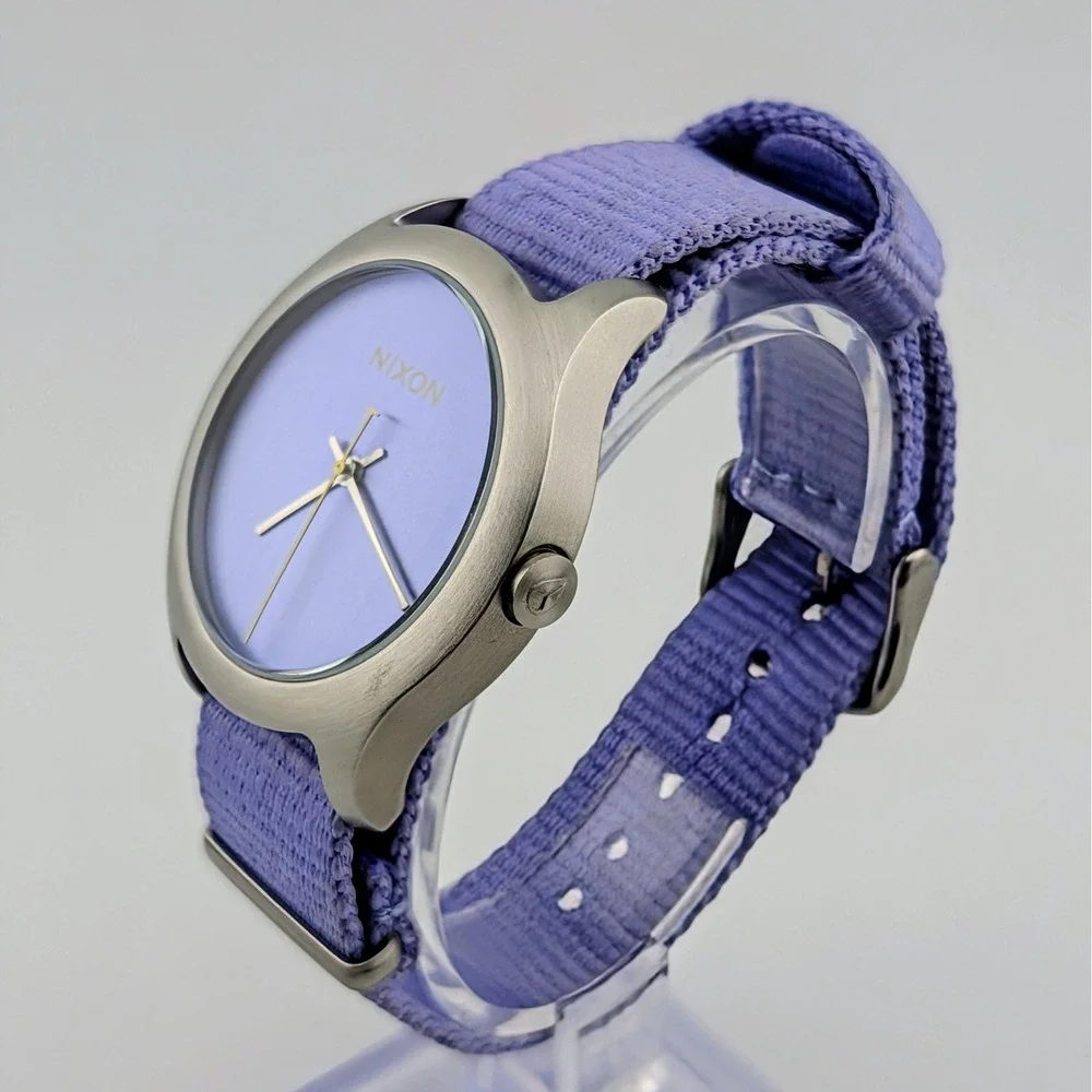 Nixon The Mod Women's Watch Lavender Dial Nylon Strap Stainless Steel 40mm